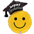 Graduation Smiley Foil Balloon 26 Inch