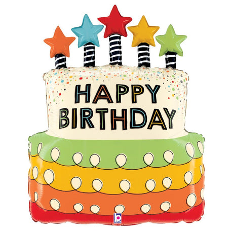 Birthday Cake Candle Stars Foil Balloon