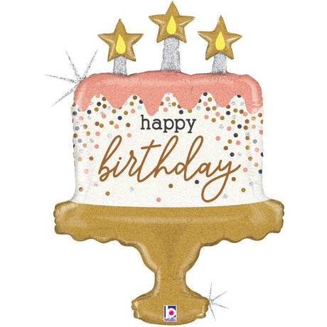 Foil Balloon Birthday Cake Confetti