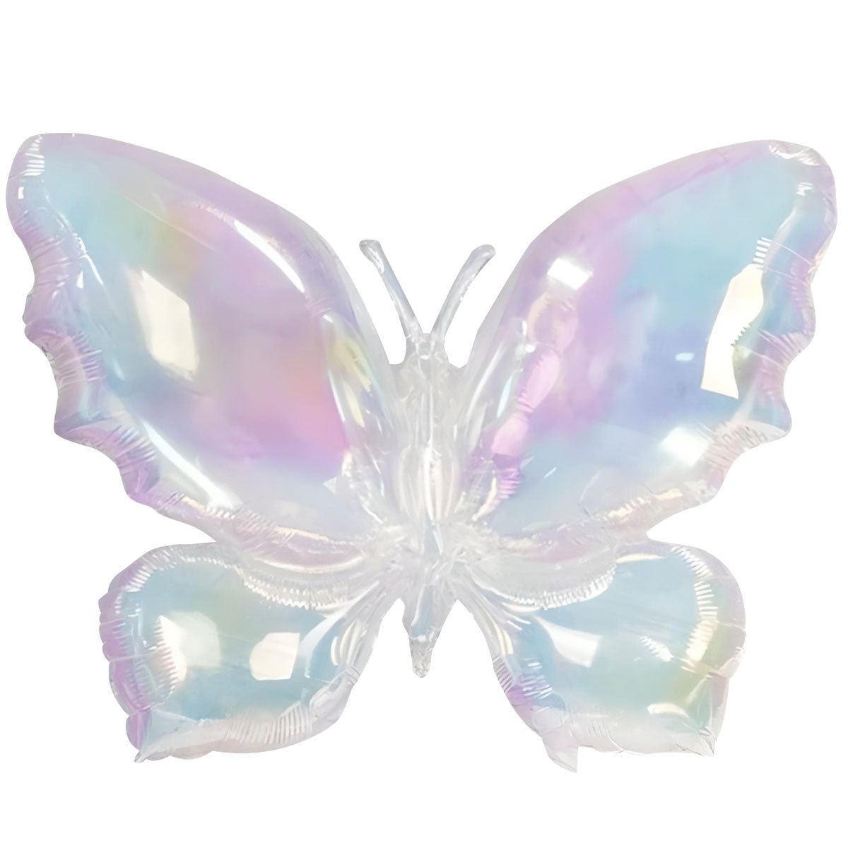 Butterfly Foil Balloon 26 Inch Iridescent Clear