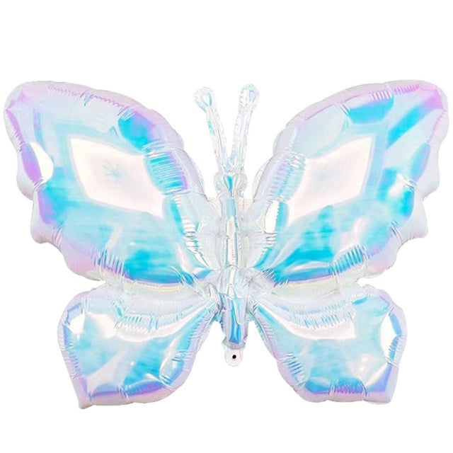 Butterfly Foil Balloon 26 Inch Iridescent White