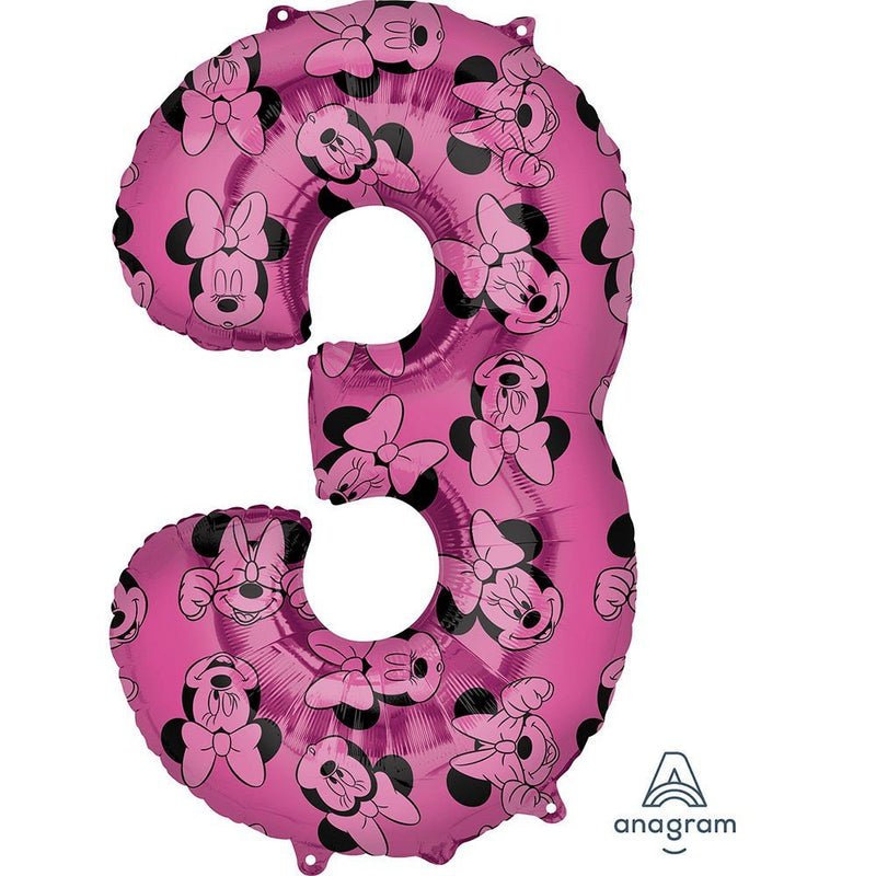 Foil Balloon Minnie Mouse Forever Number 3