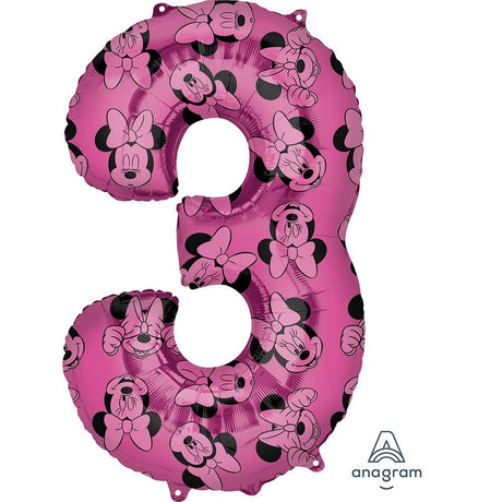 Foil Balloon Minnie Mouse Forever Number 3
