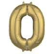 Foil Number 0 Balloon White Gold