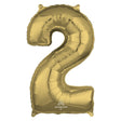 Foil Balloon Number 2 White Gold