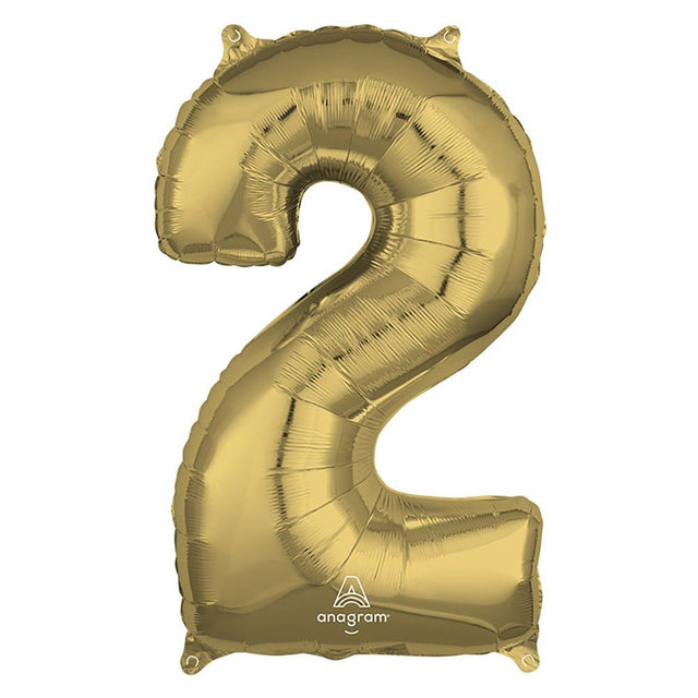 Foil Balloon Number 2 White Gold