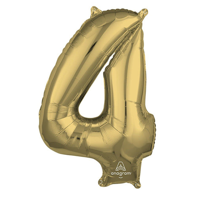 Foil Balloon Number 4 White Gold