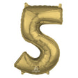 Foil Balloon Number 5 White Gold
