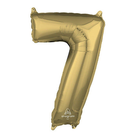 Foil Balloon Number 7 White Gold