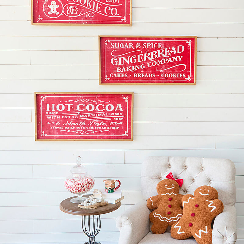 31.8” Wood Holiday Engraved Wall Sign