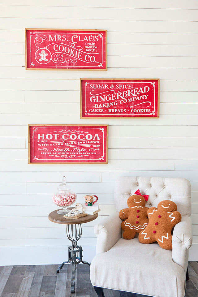 31.8” Wood Holiday Engraved Wall Sign