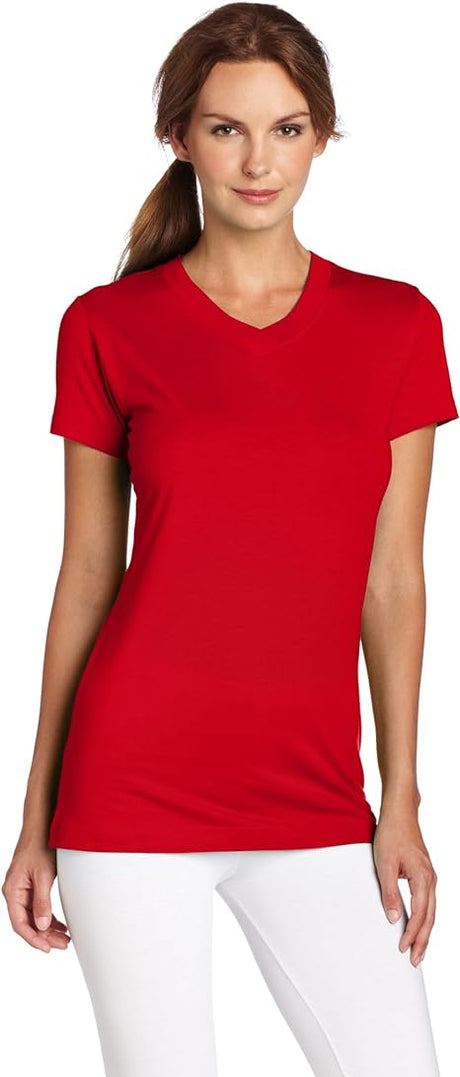 BELLA + CANVAS Women Relaxed Jersey V Neck Short Sleeve T-Shirt in Navy