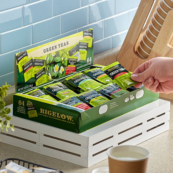 Bigelow Green Tea Bag Variety Tray Pack - 64/Box