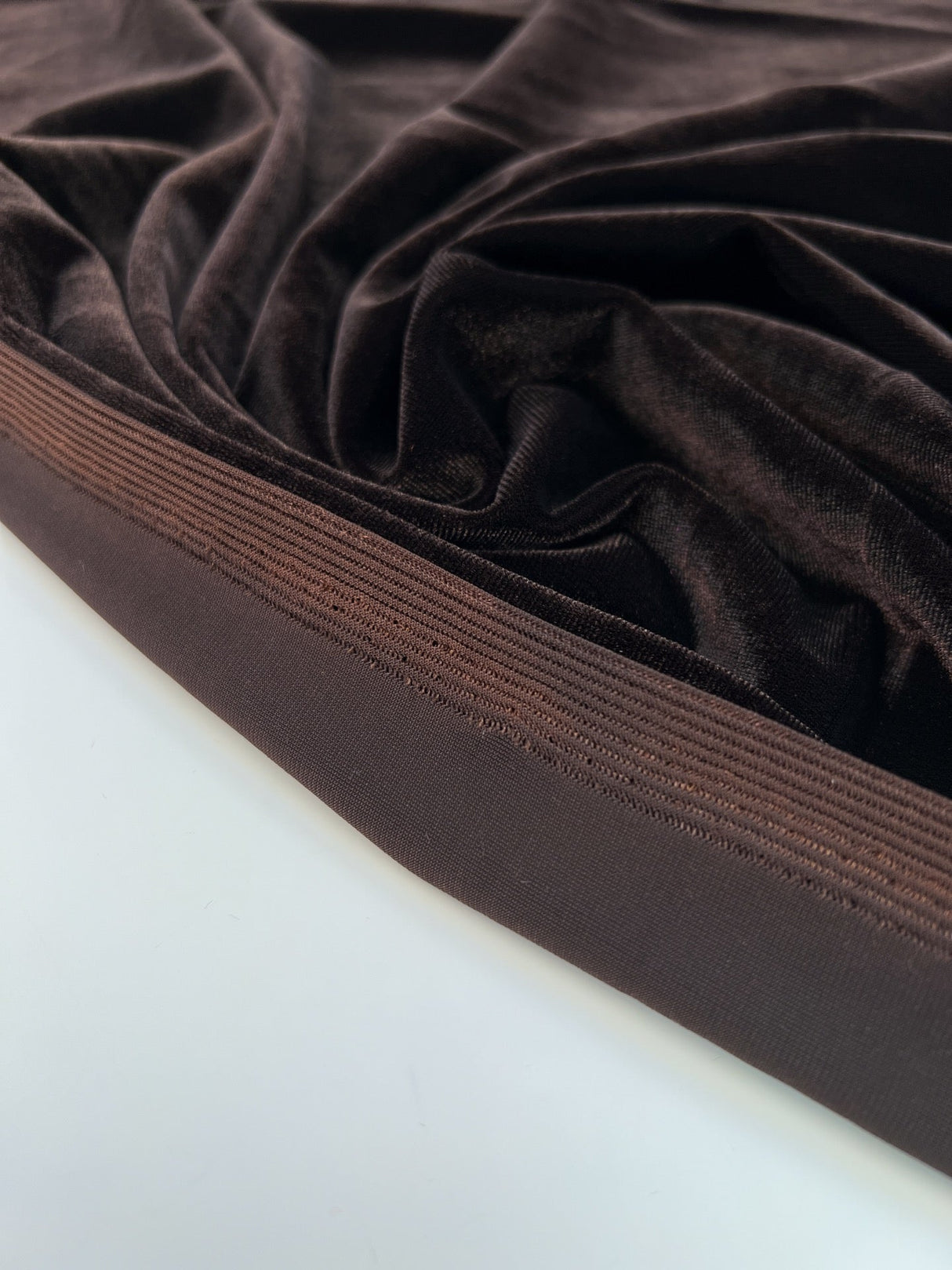 Brown Velour Knitted Fabric