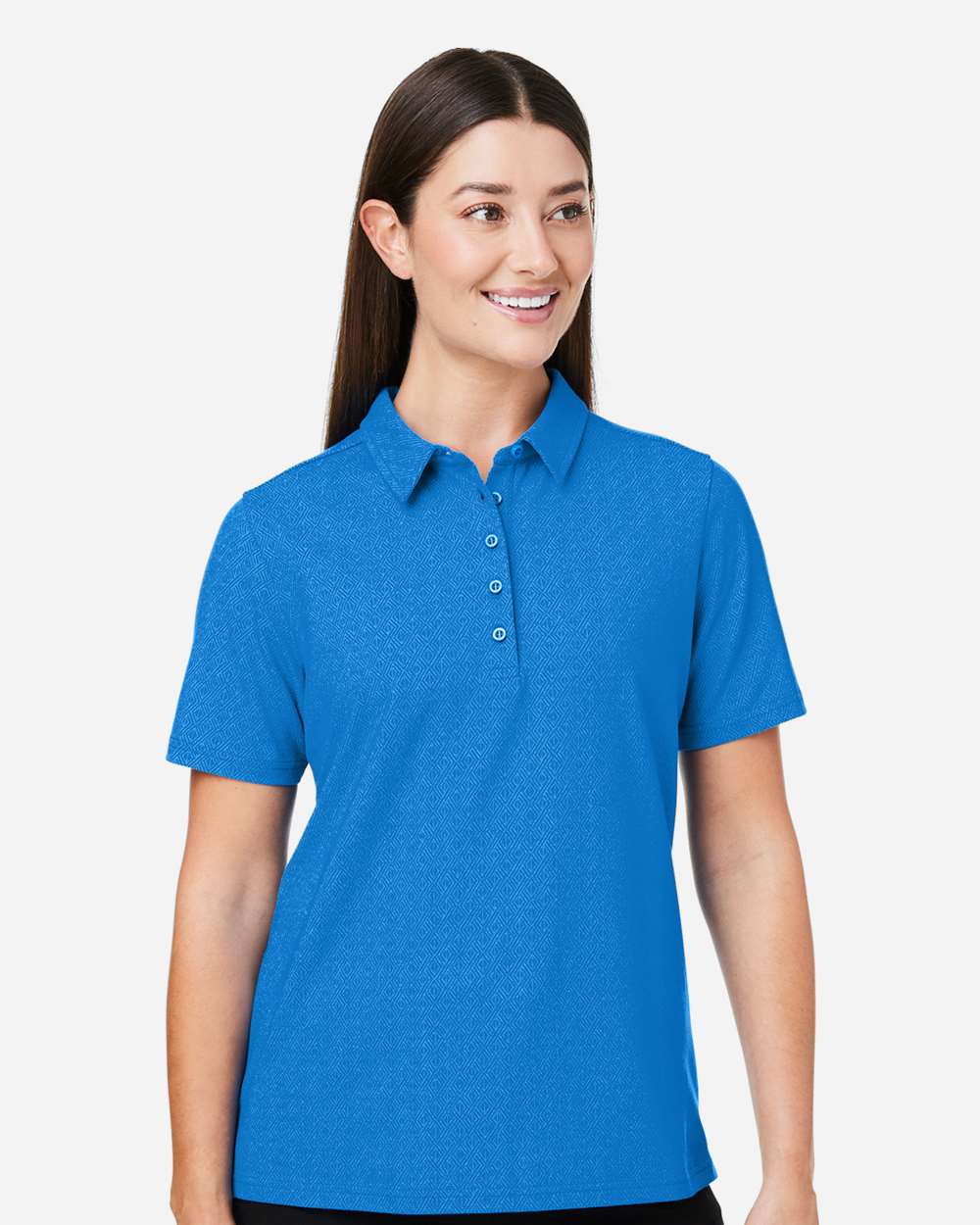 Devon & Jones® Women's Crownlux Performance Geo Polo Moisture Wicking Stretch Top