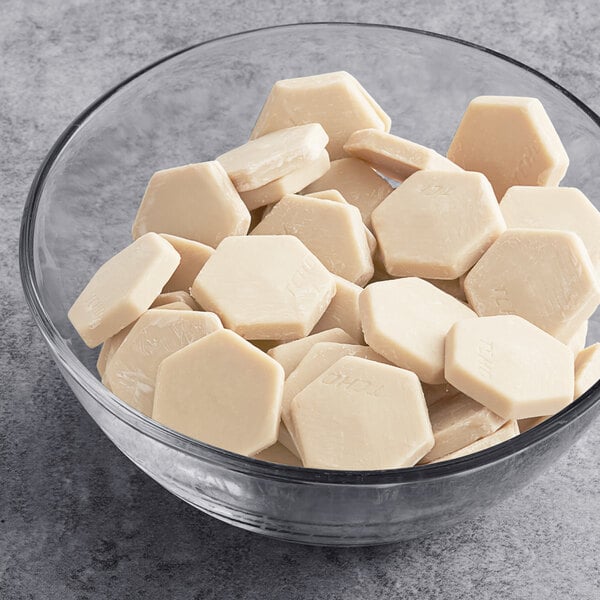 TCHO Choco Blanco 35% White Oat Milk Chocolate Hexagons 6.6 lb.