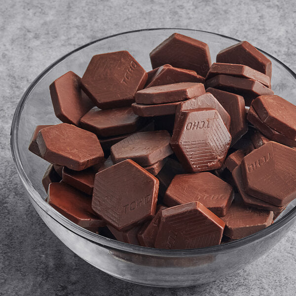 TCHO Oat My Gawd 46% Oat Milk Chocolate Hexagons 6.6 lb. - 3/Case