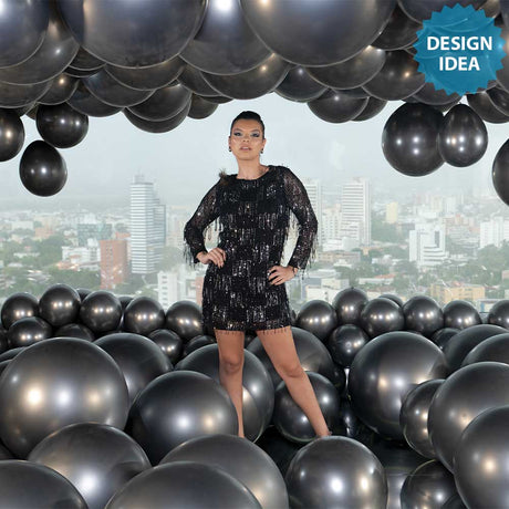Latex Balloons 11 Inch Sempertex Silk Midnight Grey