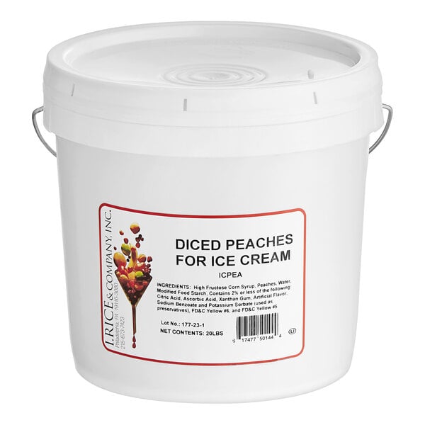 I. Rice Diced Peach Hard Serve Ice Cream Puree 2 Gallon