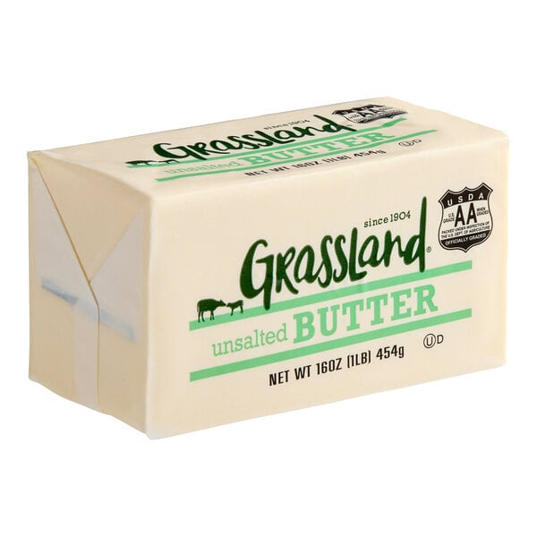 Grassland Unsalted Grade AA Butter Solid 1 lb. - 36/Case
