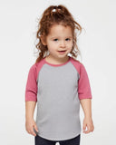 RADYAN® Toddler Baseball Fine Jersey Three Quarter Sleeve Tee