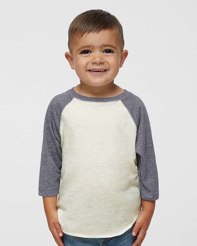 RADYAN® Cozy Toddler Baseball Fine Jersey 3/4 Sleeve Tee - 3330