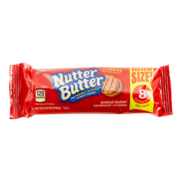Nabisco Nutter Butter King Size Cookie Pack 8-Count (3.5 oz.) - 20/Case