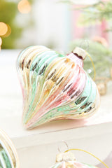 3.5" - 4.5" Iridescent Pastel Glass Ornaments