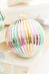 3.5" - 4.5" Iridescent Pastel Glass Ornaments