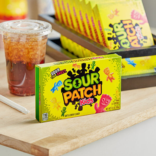 Sour Patch Kids Original Soft and Chewy Candy Box 3.5 oz. - 12/Case