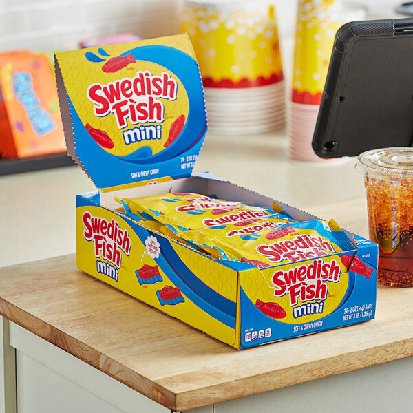 Swedish Fish Mini Soft and Chewy Candy Pouch 2 oz. - 288/Case