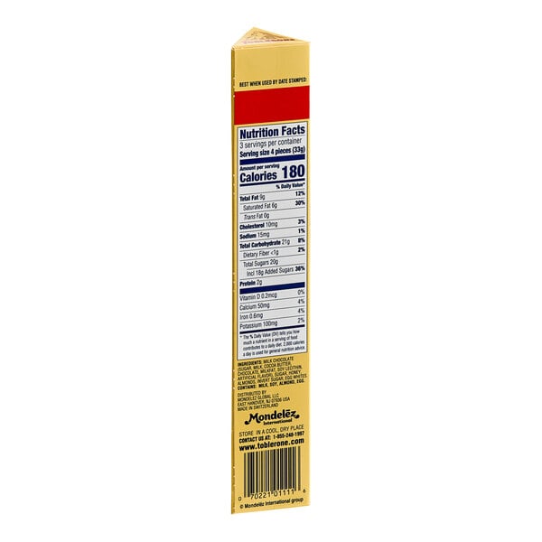 Toblerone Milk Chocolate Candy Bar 3.52 oz. - 20/Box