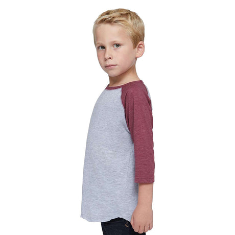RADYAN® Toddler Baseball Fine Jersey Crewneck Three-Quarter Sleeve T-Shirt - 3330