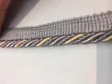 Light Blue With Beige Trim Rope With Gimp Upholstery Fabric - Light Blue/Beige Trim, 3/4" Width (10 Yards)
