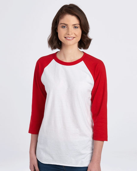 JERZEES® Three-Quarter Sleeve Raglan Baseball Ringspun Crewneck T-Shirt