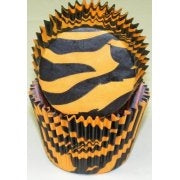 Orange Zebra Stripe Cupcake Liners - 250 Count