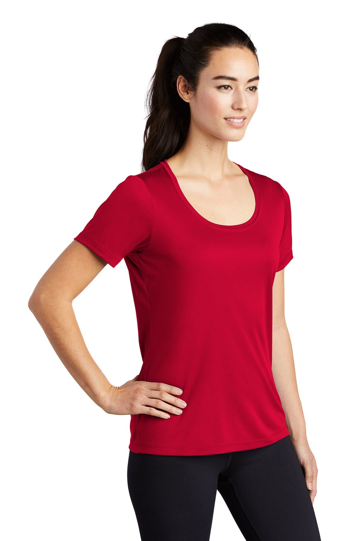 Sport-Tek®- Ladies Scoop Neck Short Sleeve Tee