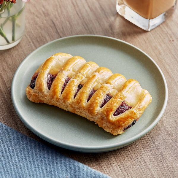 Bridor Ready-to-Bake Blueberry Cheesecake Danish 3.5 oz. - 84/Case
