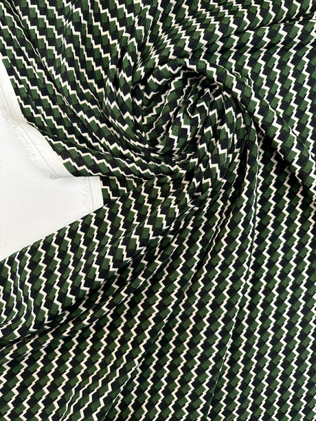 Viscose Crepe Printed Green Black