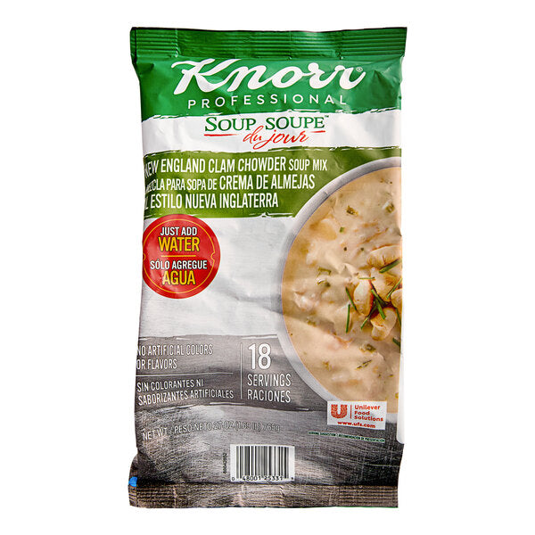 Knorr 27 oz. Soup du Jour Clam Chowder Soup Mix - 4/Case