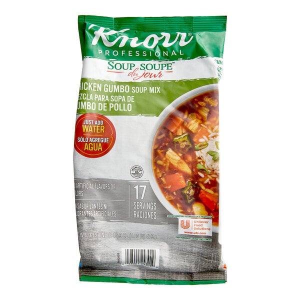 Knorr 16.9 oz. Soup du Jour Chicken Gumbo Soup Mix - 4/Case
