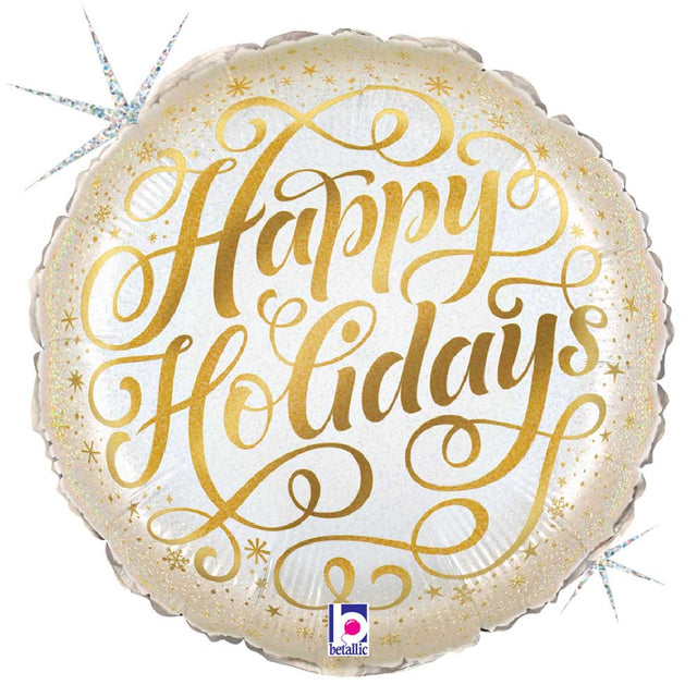 Holiday Foil Balloon Glistening Happy Holidays