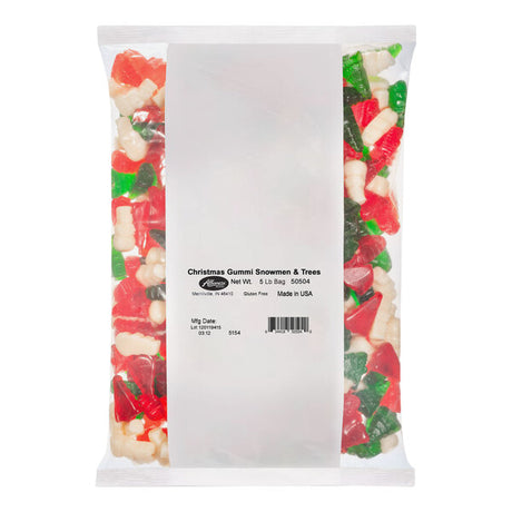 Albanese Gummi Snowmen and Trees 5 lb. - 4/Case