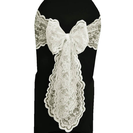 10 Pieces Ivory Caspari Lace Chair Sashes 9x108 Elegant Wedding and Event Decor 9" x 108"