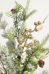 28” Frosted Mixed Pine Glitter Berry Spray