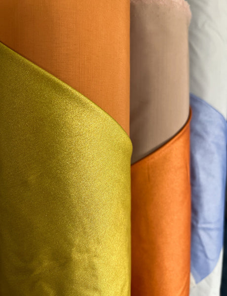 Wool Laminated Coated Fabric Beige Blue Orange