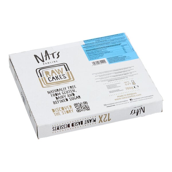Nats Rawline Plant-Based Vegan Coconut and Chocolate Raw Cake Square 2.3 oz. - 12/Case