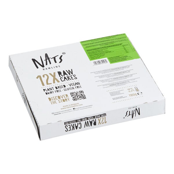 Nats Rawline Plant-Based Vegan Chocolate and Hazelnut Raw Cake Square 2.3 oz. - 12/Case
