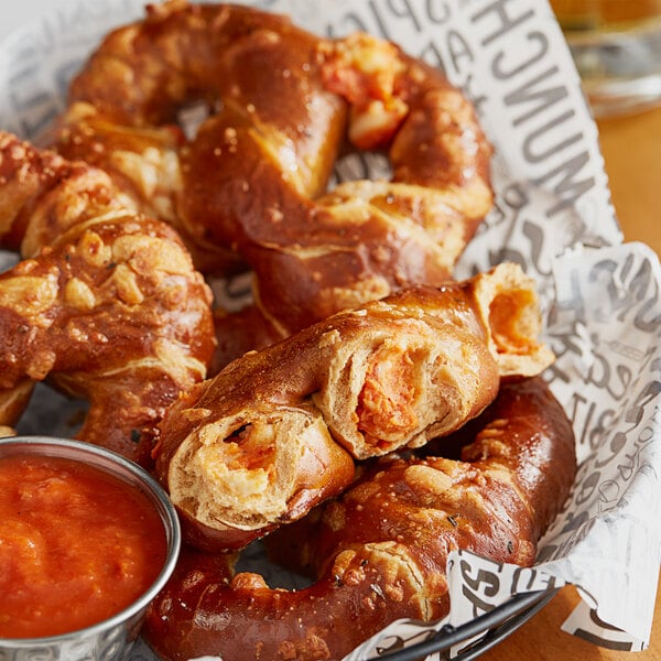 Kim & Scott's Pizza Stuffed Soft Pretzel 6 oz. - 24/Case