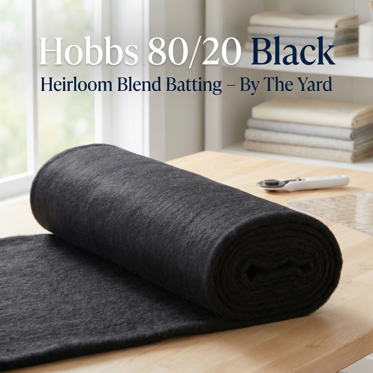 Batting by the Yard Hobbs Heirloom Black 80/20 108" Wide